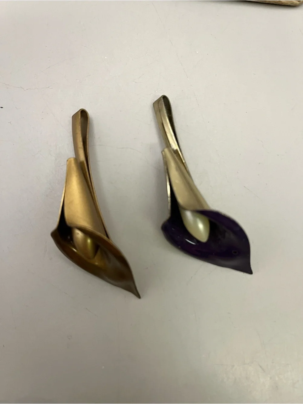 Vintage Hair Comb & Barrette Lot 7 PC Bundle Calla Lily Enamel Floral 80s 90s